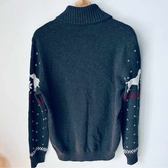 Chaps Black and White Turtleneck Sweater with Dog Design - Picture 6 of 6